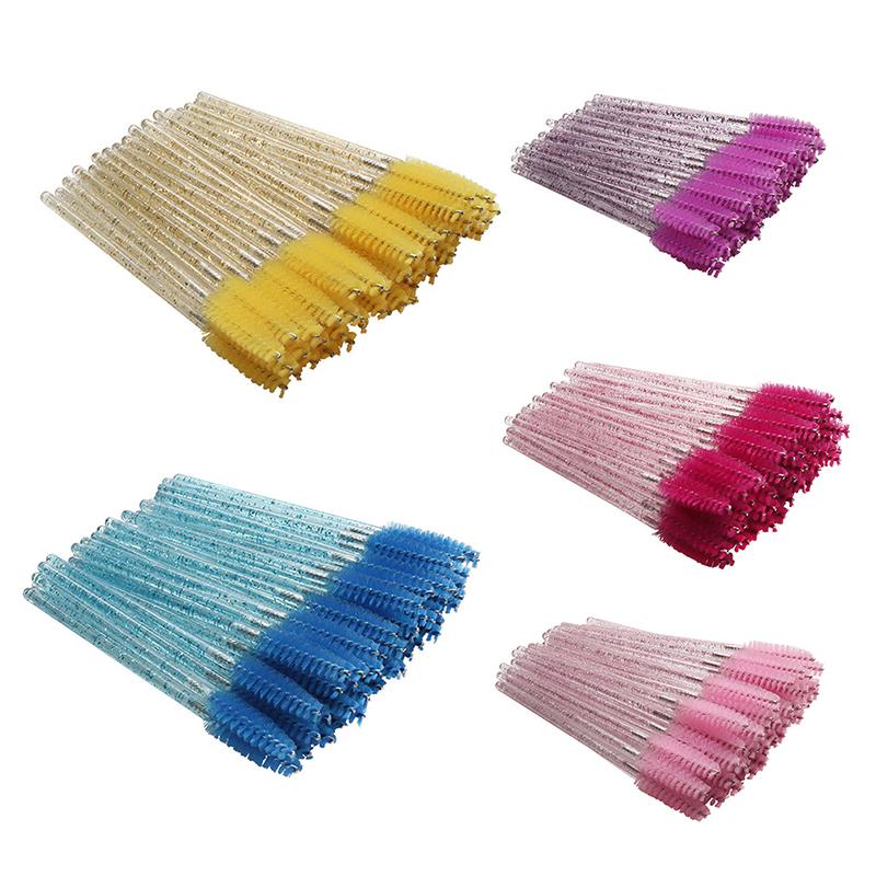 50Pcs Crystal Disposable Makeup Lip Brush Soft Lipstick Mascara Wands Applicators Eyelash Cleaner Cleaning Cosmetic Make Up Tool