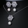 Emmaya Luxury Pearl Bridal Jewelry Sets for Women Fashion Cubic Zirconia Earrings Necklace Wedding Accessories