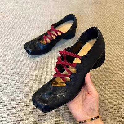 High Heels Ballettschuhe Damen Sandalen Fashion Square Toe Retro Chunky Schuhe Frau 2024 Trend Herbst Neue Pumps Mujer Zapatos