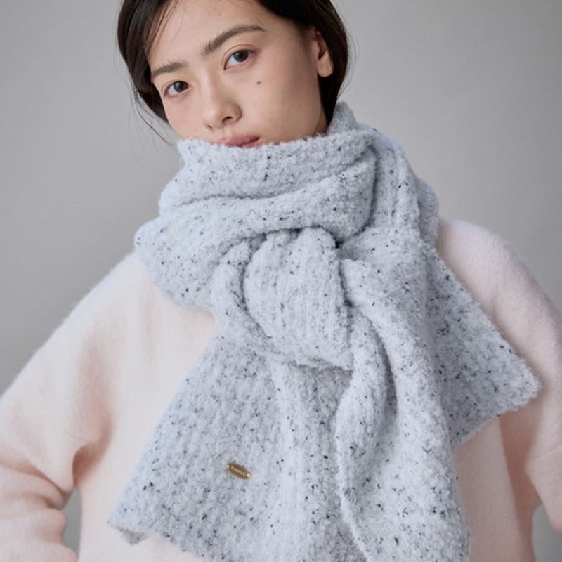 COQUET Fleury Boucle Bokashi Wolle Schal Melange Grau