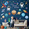DECOWALL Outer Space Wall Sticker Decorate with Solar System Planets Rocket Kids Room DIY Wall Transfer Sticker Wall Art Sticker Bathroom Room Living