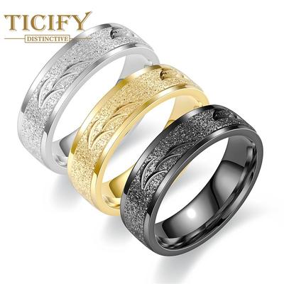 Light Luxury Design Sensor Titanium Steel Ring Carving Sculpture Matte No Color Niche Couple Ring Fashion Jewelry