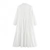 Summer European & American Style Women's Hollow Embroidery Midi Dress