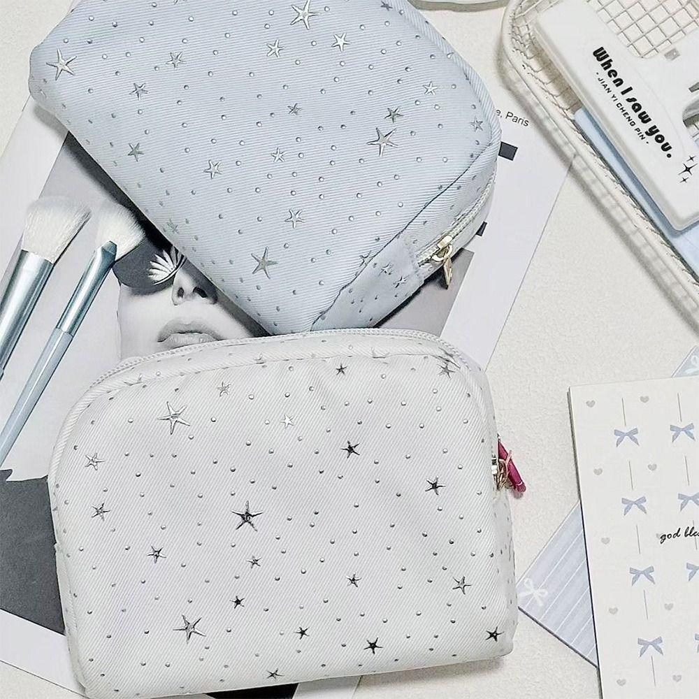 1pc High Quality Shining Star Pattern Storage Bag Portable Large Capacity Cosmetic Bag Multi-functional Makeup Bag Women Girls