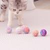 Retro Hand-Knitted Cat Toys Ball Colorful with Bell Inside Cat Ball Toy Woolen Yarn Interactive Kitten Toys for Indoor Self Play