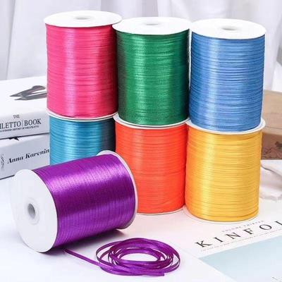 Fita de Cetim de 0,3cm para Marcadores de Livro, Acessórios de Cabelo e Balão, e Laço para Embalagem de Presente.