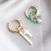 Fashion Metal Pearl Beaded Drop Earrings for Women Vintage Gold Color Geometric Round Ear Buckle Earrings Jewelry Accessories