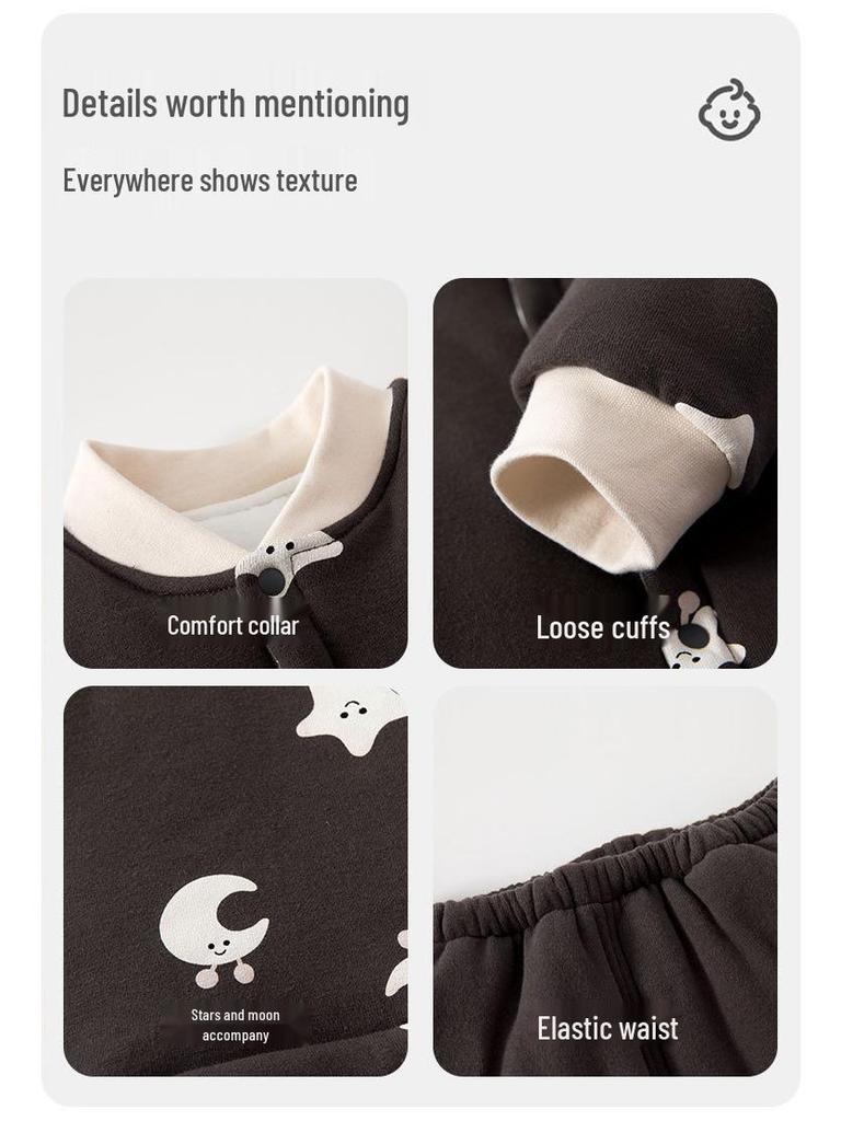 Unisex Winter Cotton Jacket for Babies, 150g Quilted Detachable Two-Piece Set