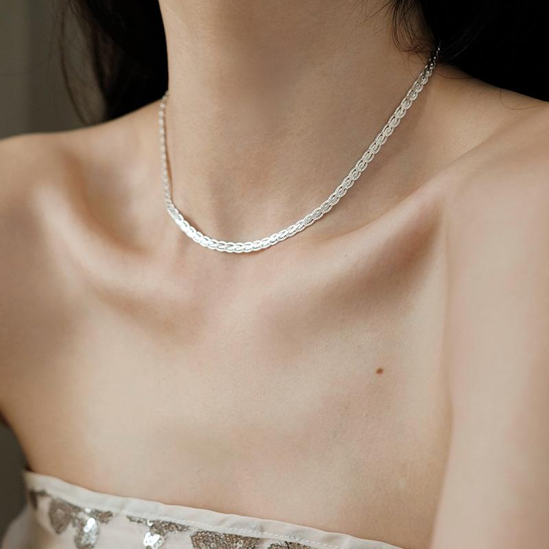 Nuova Catena Lusso in Argento Sterling S925 Per Uomini Donne Moda Minimalista Collane Choker Charms Brillanti Classico Regalo Festa