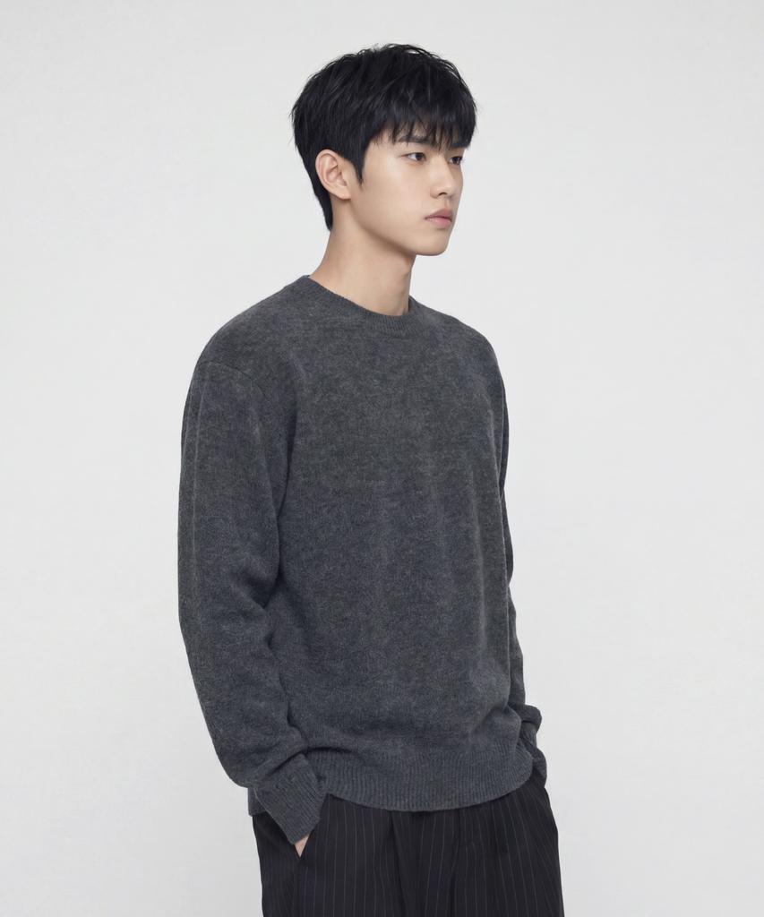 AGOD Signature Daily Crewneck Knit [Charcoal]