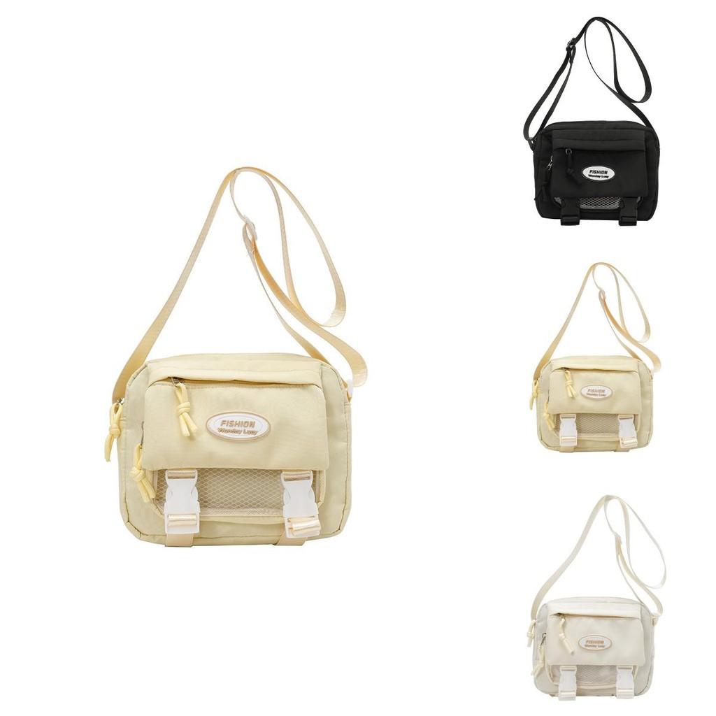 Student Large Capacity Messenger Bag With Zipper Closure For Casual Outings