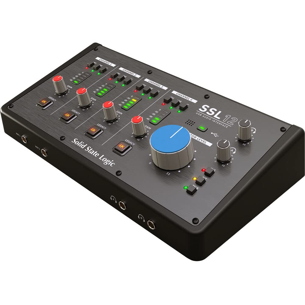 Solid State Logic SSL 12 USB Audio Interface with Audio for Professional Recording and Mixing 12-input, 8-output Studio-Quality