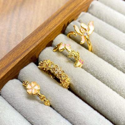Medieval Vintage Vintage Flower Enamel Zir*****Pening Ring Niche Super Fairy Iris Ring