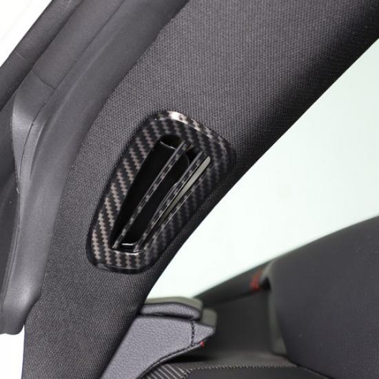 ABS Carbon Car A-Pillar Air Outlet Vent Trim For Corvette C8 Z06 Z51 -24