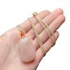 Exquisite Gold Silk Peach Blossom Jade Unisex Pendant Necklace
