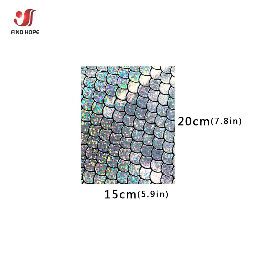 Holographic Iridescent Sparkle Mermaid Scale PU Faux Leatherette Fabric Foil DIY Bow Bags Craft Making Earring Handmade