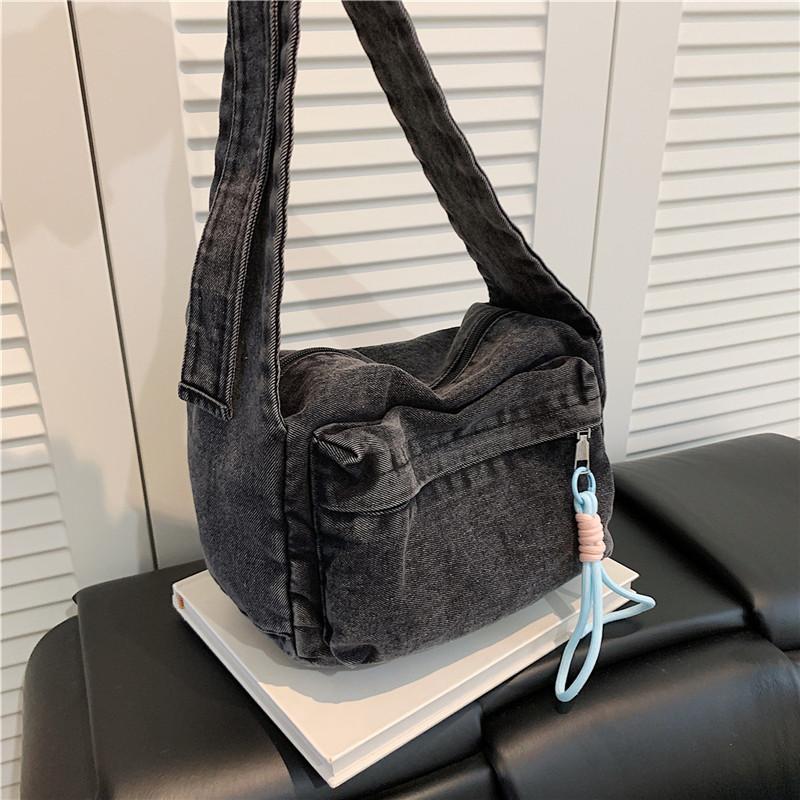 Large Capacity Shoulder Bag Women's Denim Crossbody Bag