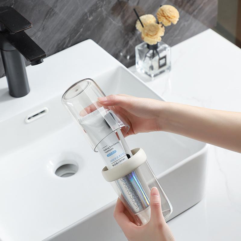 

Portable Travel Toiletry Set: Mouthwash & Toothbrush Holder for Trips