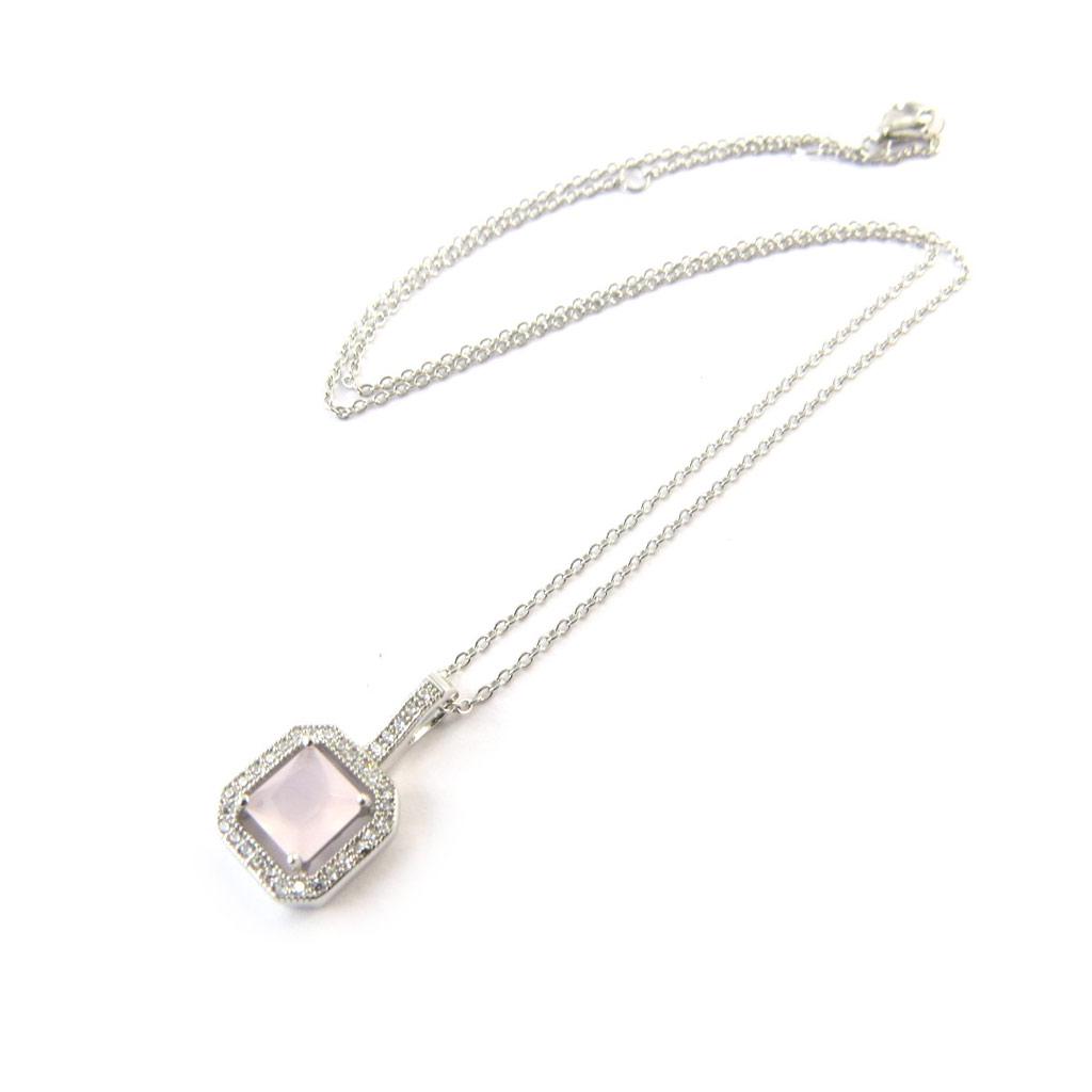 Les Trésors De Lily [N5376] - Silver Necklace 'Sissi' Pink White Silver