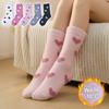 5Pairs Heart Socks Autumn Winter Thicken Warm Soft Plush Women Socks Coral Fleece Thermal Homewear Floor Sleeping Socks