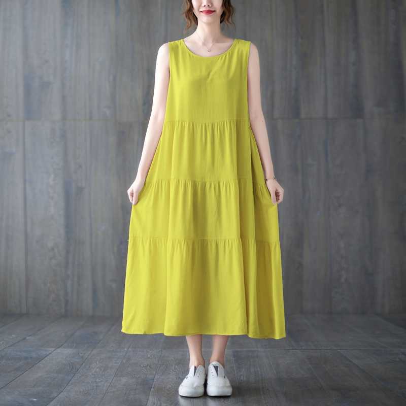 Sleeveless Vest Style Long Dress