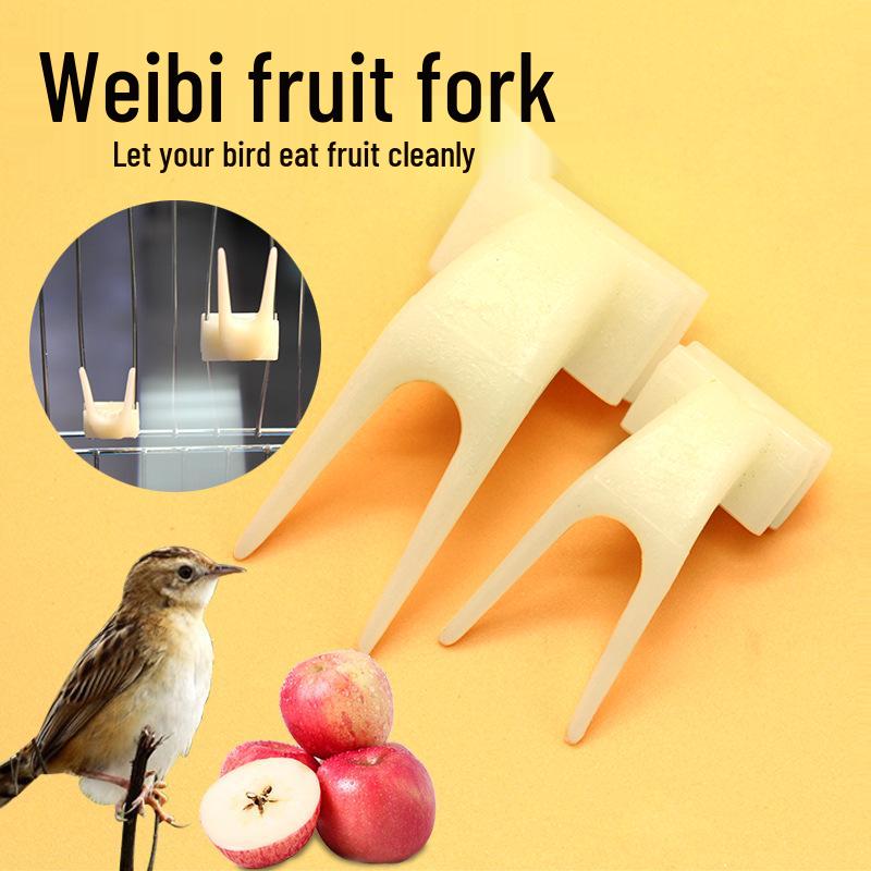 Parrot Cage Fruit Fork - Plastic Bird Utensils for Small Birds & Cage Accessories
