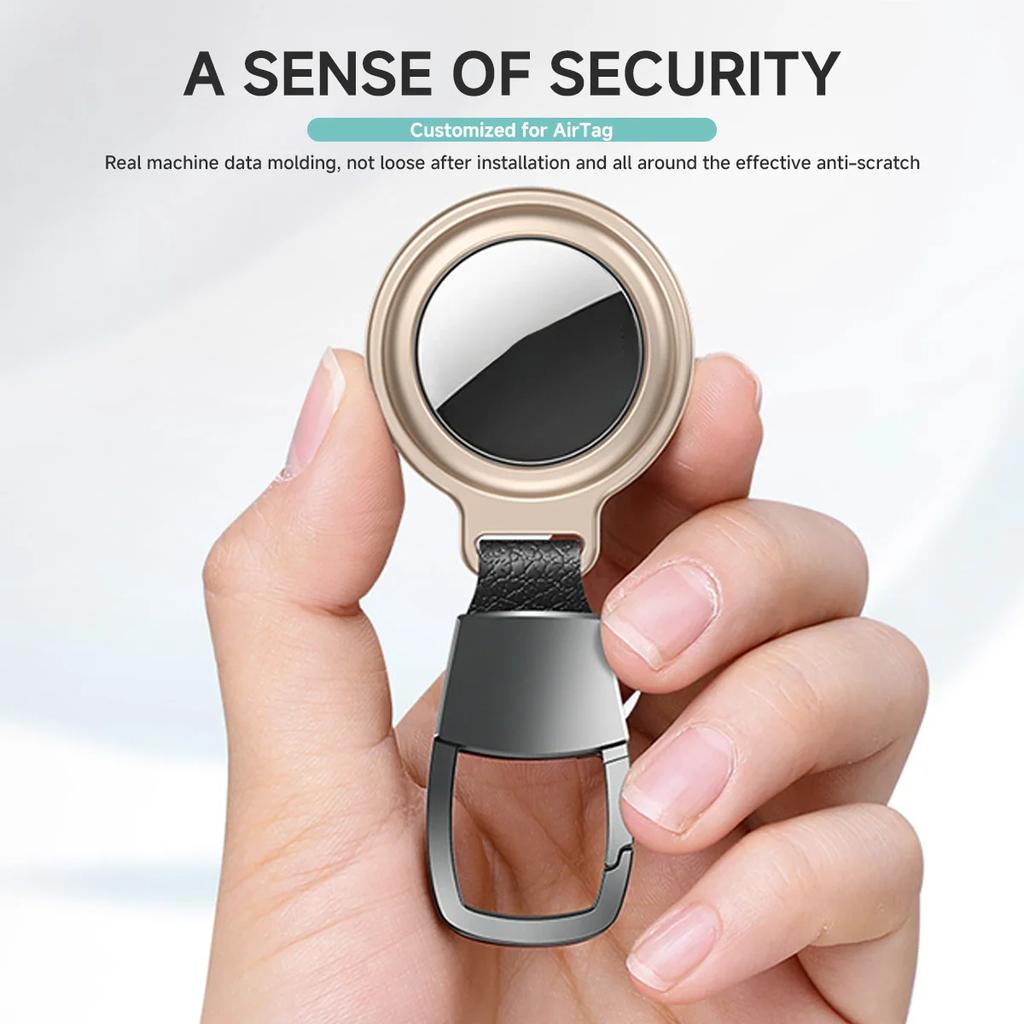 Magnetic Anti-Lost Keychain Holder Case for Apple Airtag Metal Air Tag Dog Cat Pet Collar Locator Tracker Protective Full Cover