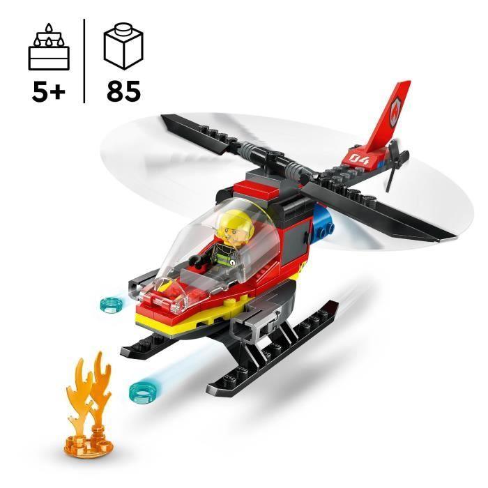 LEGO® 60411 City Hasičský záchranný vrtulník, Hračka s minifigurkami hasičského pilota, Dárek pro děti