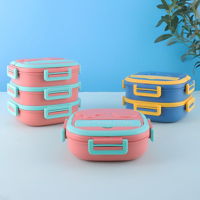 Kids' Stainless Steel Bento Lunch Box with Lid and Cutlery