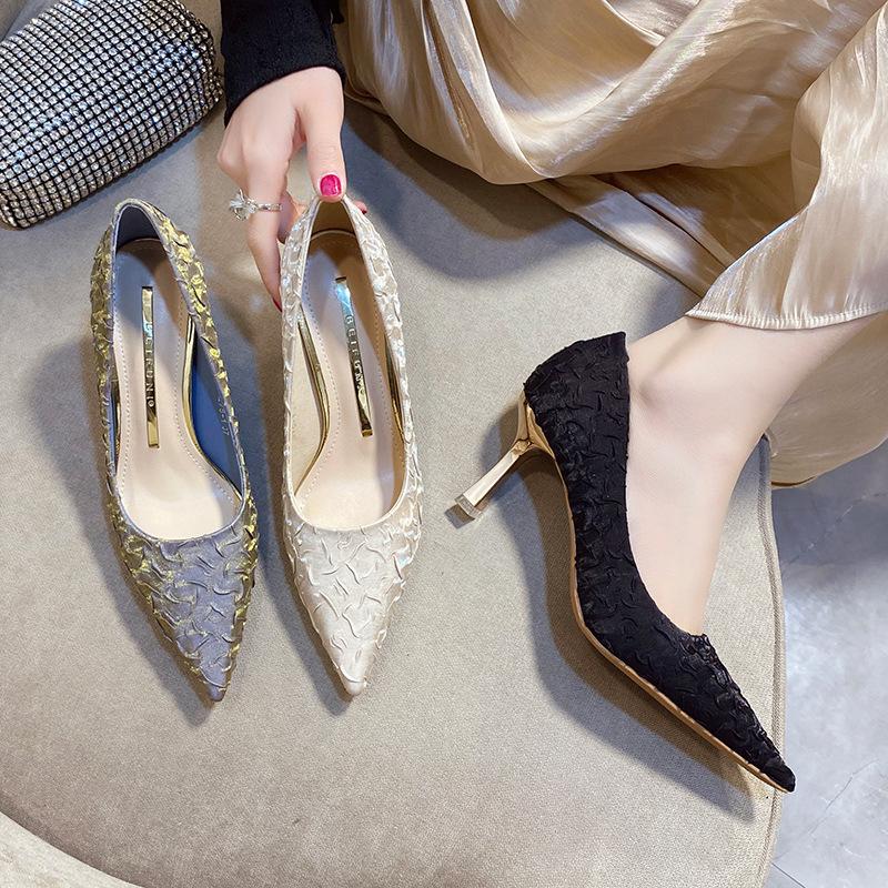 Printemps et été chaussures pour dames chaussures à talons aiguilles pointues chaussures décontractées à talons hauts