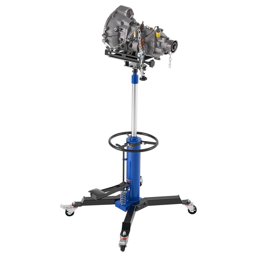 Hydraulic Transmission Jack, 1660 Lbs / 0.75 Ton Lifting Capacity Telescoping Transmission Jack with Foot Pedal, 360° Swivel Wheel, 88-176 Cm High