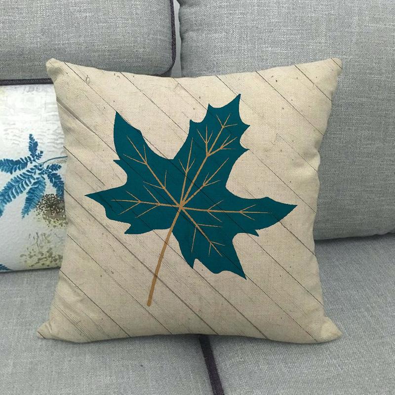 Autumn Maple Plants Digital Printing Short Plush Pillow Covers Decorative For Car Sofa Office Cushion Cover Home Goods