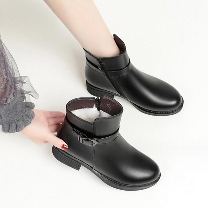 Fashion AIYUQI Winter Boots Mother Shoes Large Size 42 43 Wool Mid-heel Thick Wool Ladies Short Boots Non-slip Female Snow Boots