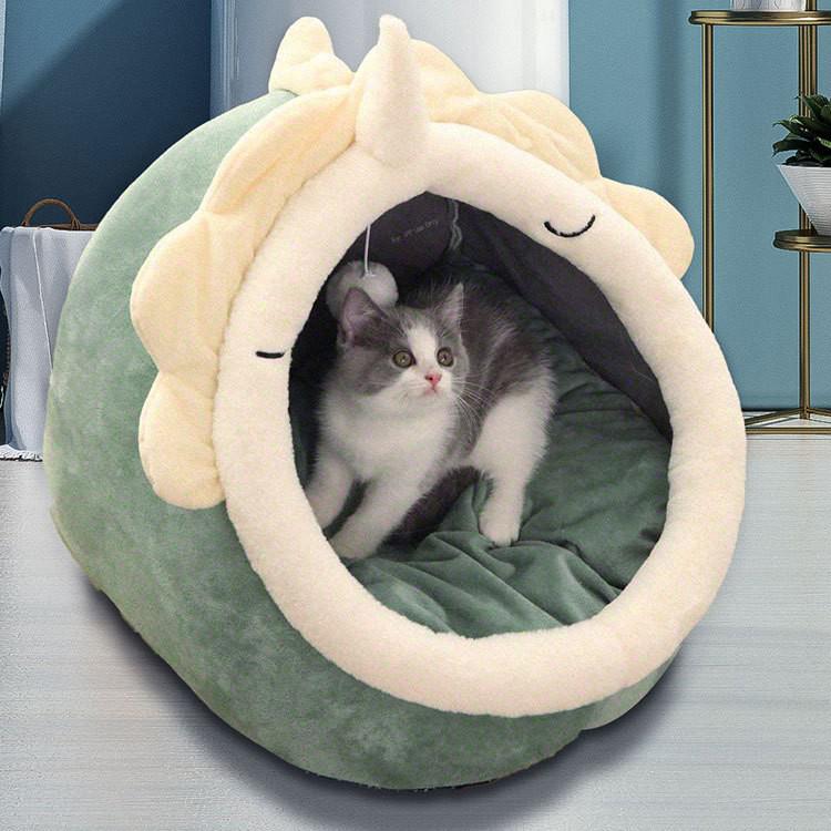 All-Season Semi-Enclosed Cat Sofa Bed – Warm Winter Nest for Kittens & Cats