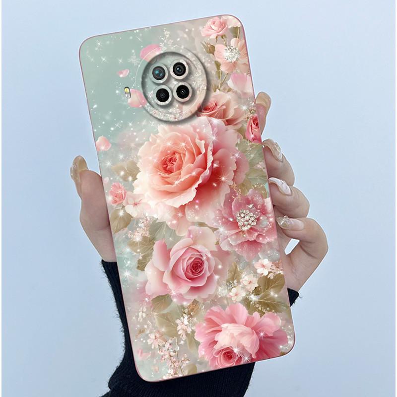 

For Xiaomi Mi 10T Lite 5G Phone Case Fashion Simplicity Floral Soft Liquid Silicone Cover For Xiaomi Mi 10i 5G Mi10T Lite Fundas Xiaomi Mi 10i 5G