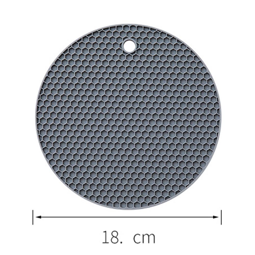 Round Insulation Silicone Mat Non-Slip Heat-Resistant Anti-Scalding Honeycomb Microwave Oven Mat Pot Holder Thicken Coasters