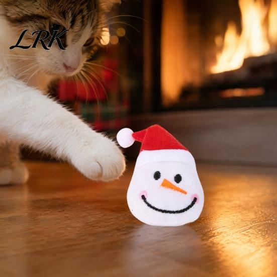 Catnip Toys Christmas Toy, Plush Santa Tree Snowman Penguin with Natural Catnip, Holiday Kicker Cat Chew Toy Kitten Teething Chewing for Stress