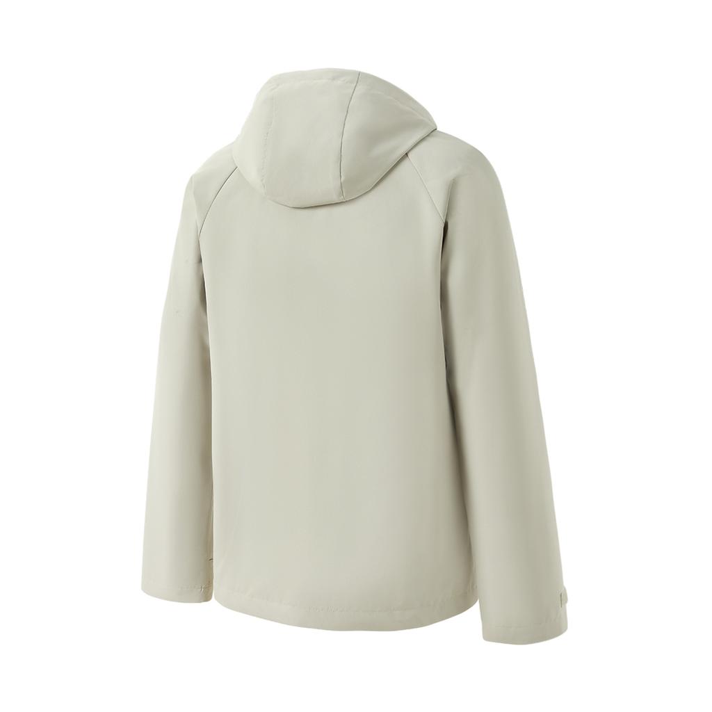 Adidas Solid Color Three-In-One Outdoor Windproof Warm Hooded Long Sleeve Jacket Unisex Jacket Gray JL8264