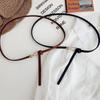 PU Leather Thin Waistband Solid Color Waist Chain Fashion Knotted Belt  for Dresses