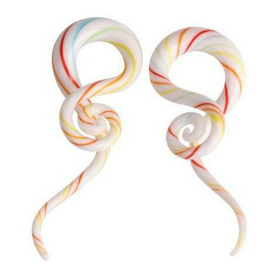 Earlobe Expanders: Glass Snail Design Body Piercing Jewelry