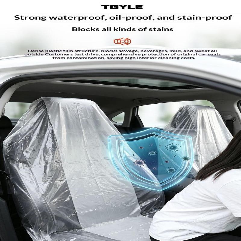 100Pcs Disposable Car Seat Covers Protective Anti-Fouling Waterproof Dustproof Protector Universal Auto Interior Supplies