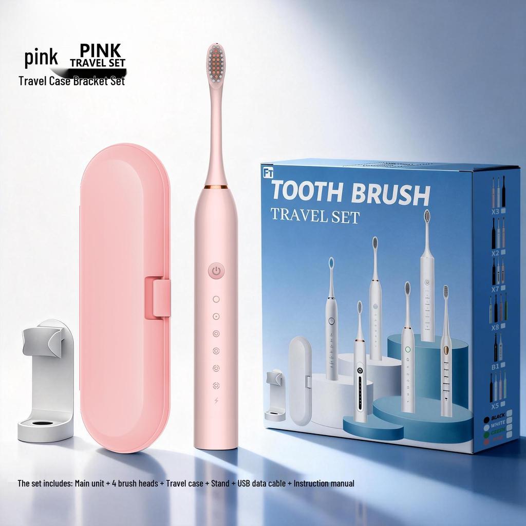 Enhanced Rechargeable Electric Toothbrush: Six-Speed Adult Couple Set with Travel-Friendly Soft Bristle Design