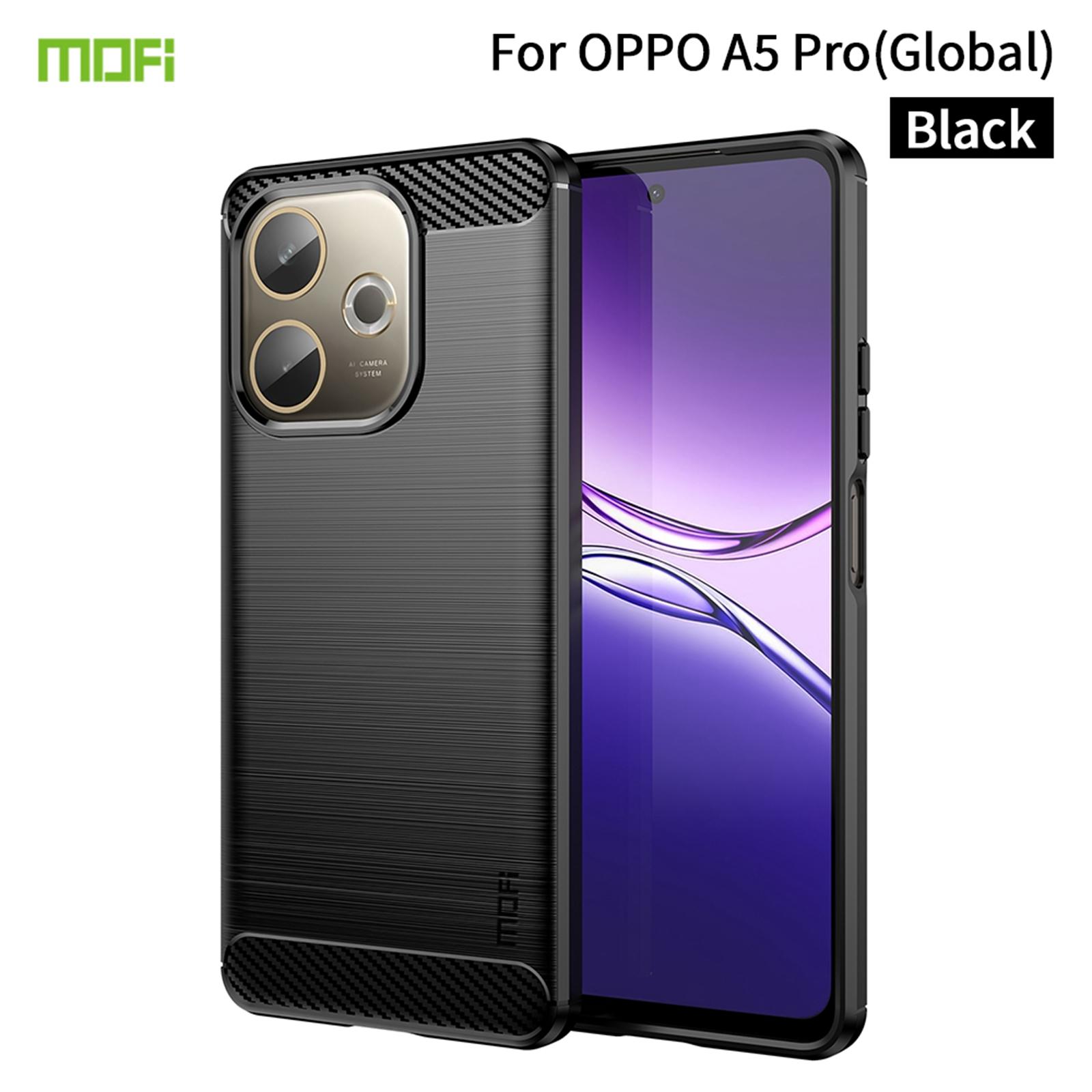

For Oppo A5 Pro 4G Back Cover MOFI Brushed Texture Carbon Fiber Soft TPU Case Red
