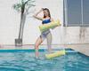 Swimming Mattress, Inflatable Water Hammock, Pool Float, Armchair with Net