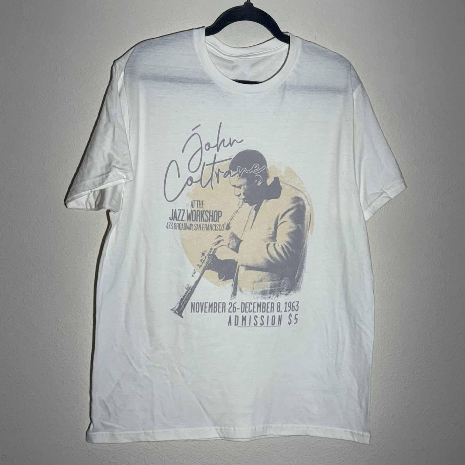 Saxophonist Jazz Workshop John Coltrane Shirt White Unisex S-5XL E2149 M