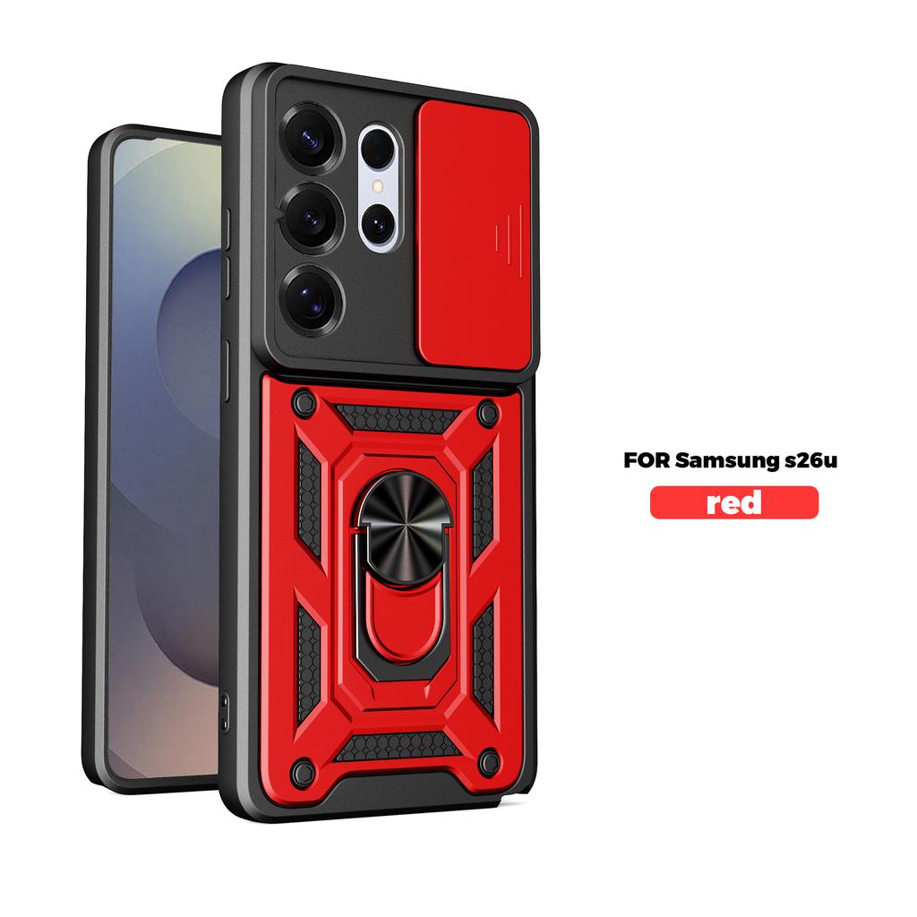 For Samsung Galaxy S26 Ultra Case Galaxy S26 Plus S26 S26+ Magnetic Ring Holder Armor Phone Case Slide Camera Protect Back Cover