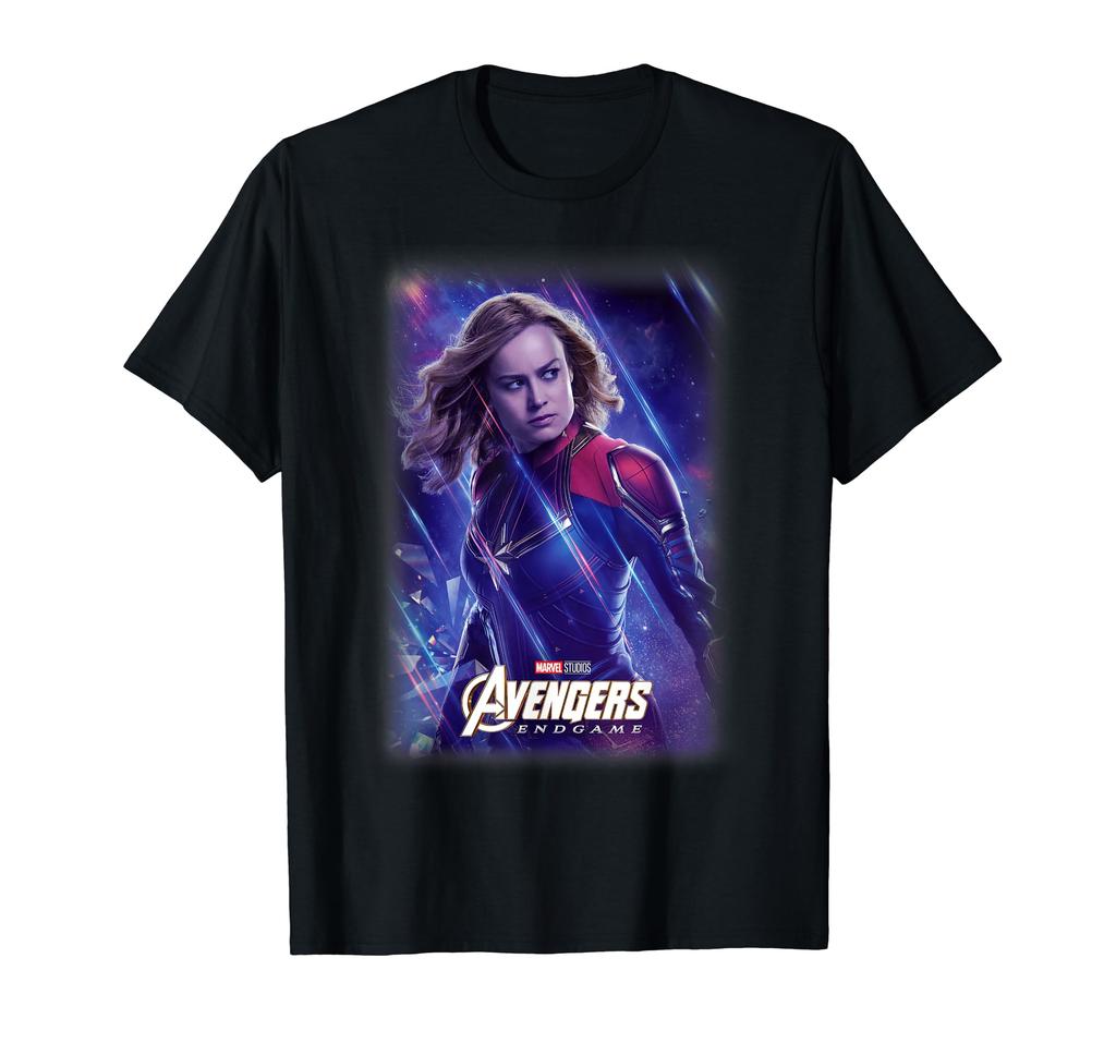 Marvel Avengers Endgame Captain Marvel Galaxy Poster T-Shirt