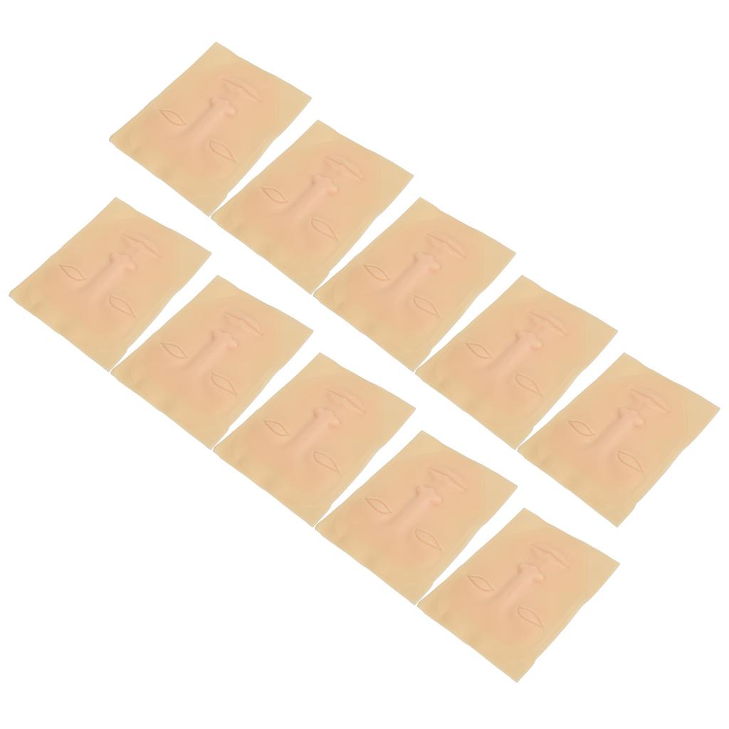 10PCS Tattoo Practice Skin Head with Base Single Eyelids 0.15cm Thickness Eyeliner Eyebrow Lip