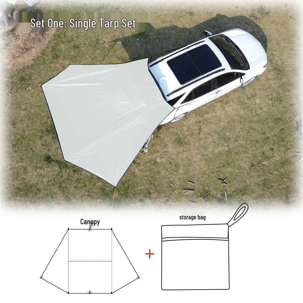 Universal Outdoor Car Awning for Camping and Touring - Black Vinyl
