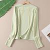 Women's Slim-Fit Color-Block Sports Long-Sleeve T-Shirt: Vibrant Colors, Contrast Stitching, Round Neck, Outdoor Style